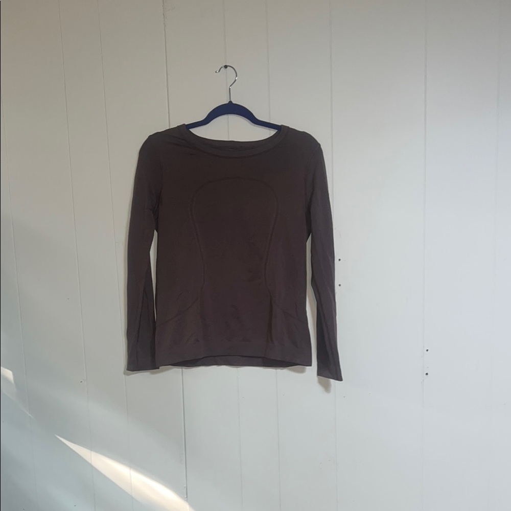 Lululemon Athletica Brown Fitted Long Sleeve Sweatshirt